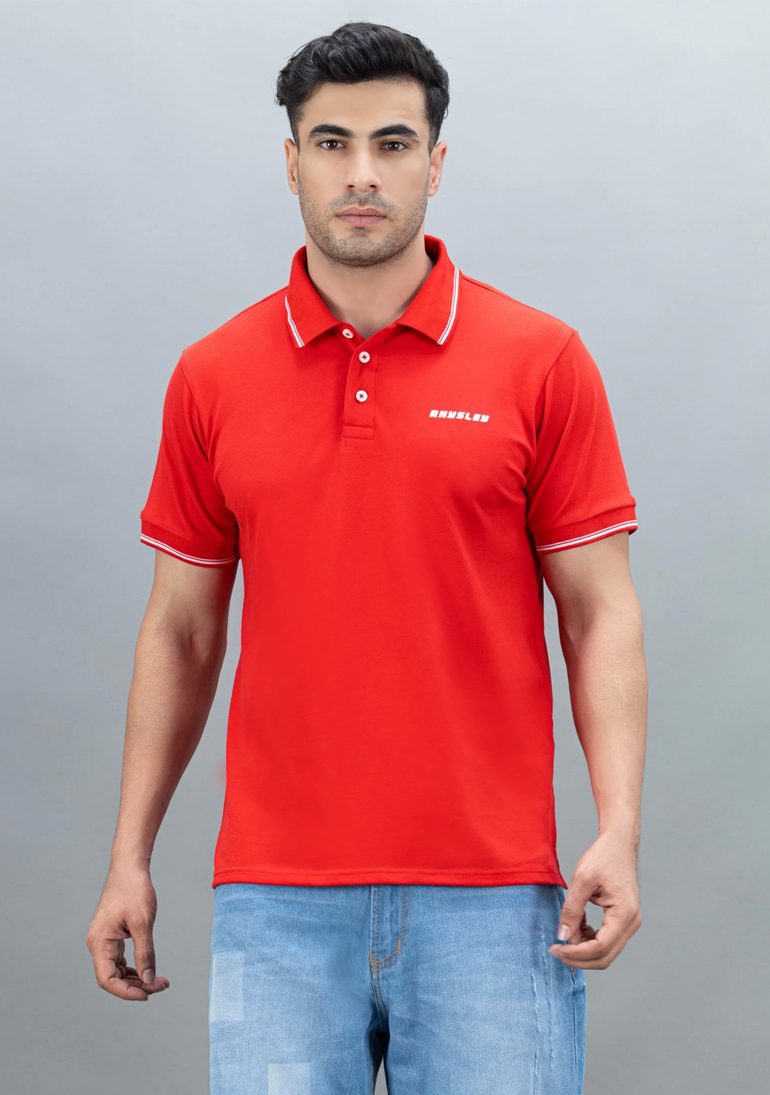 Red Regular Fit Rhysley Men's Polo T-Shirt