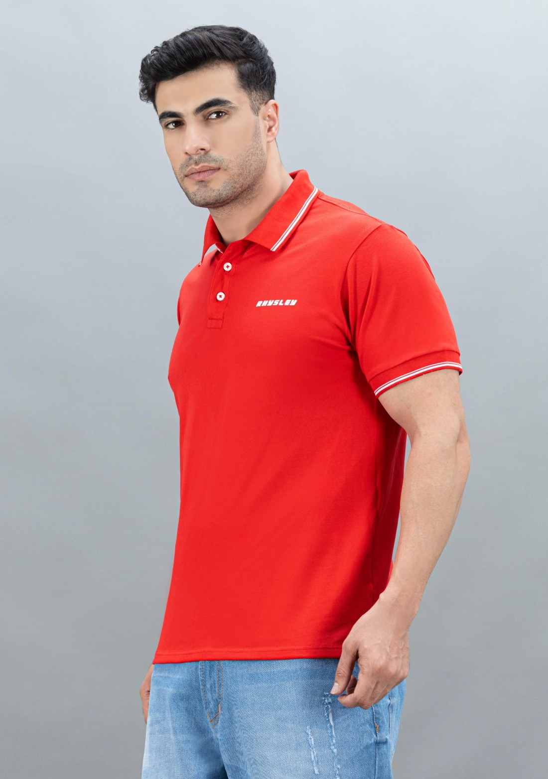 Red Regular Fit Rhysley Men's Polo T-Shirt