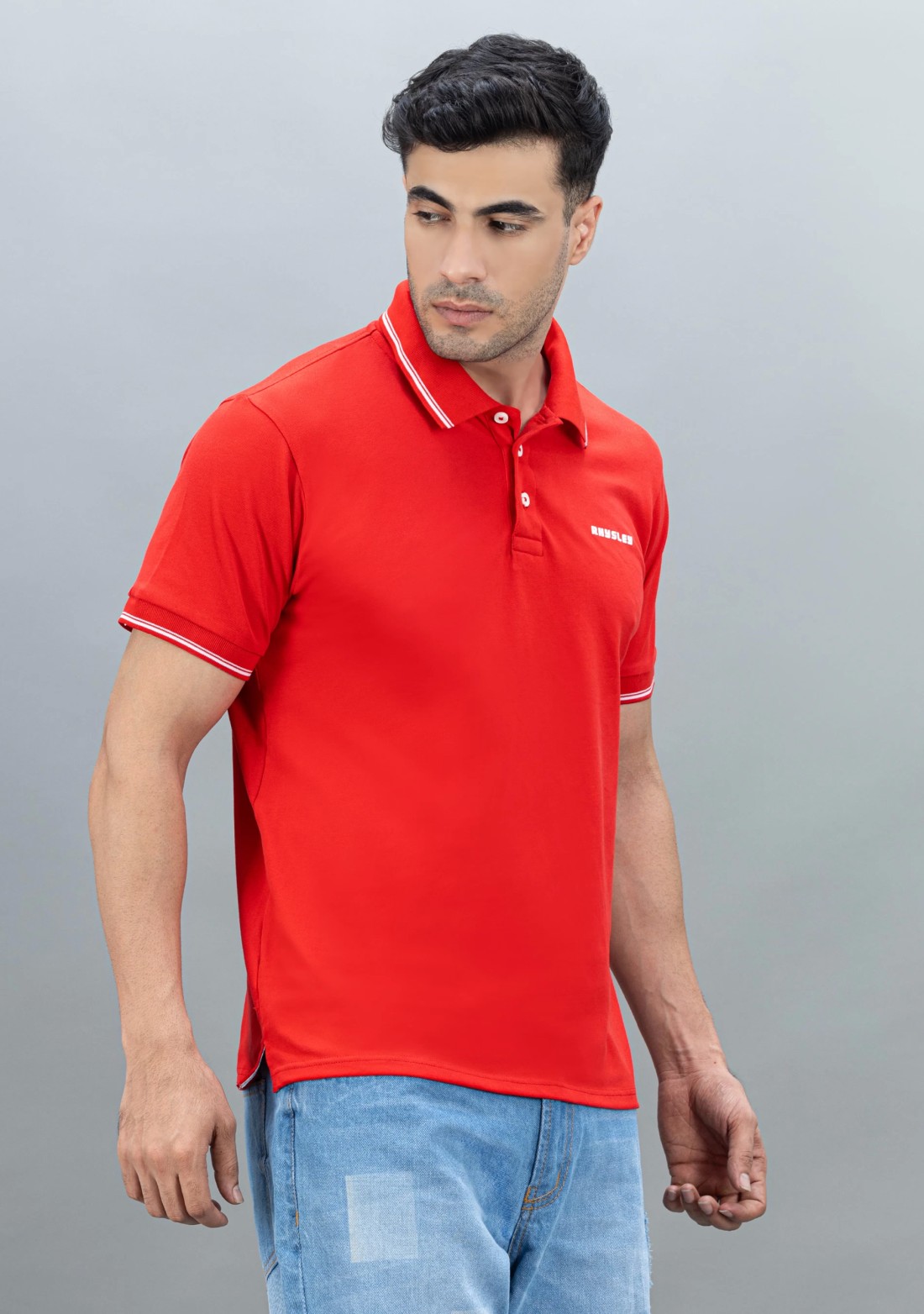 Red Regular Fit Rhysley Men's Polo T-Shirt