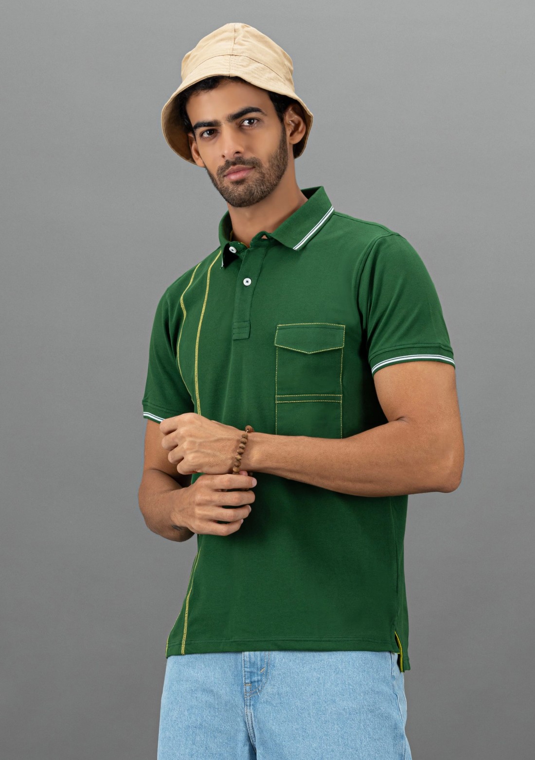 Green Regular Fit Rhysley Men's Polo T-Shirt