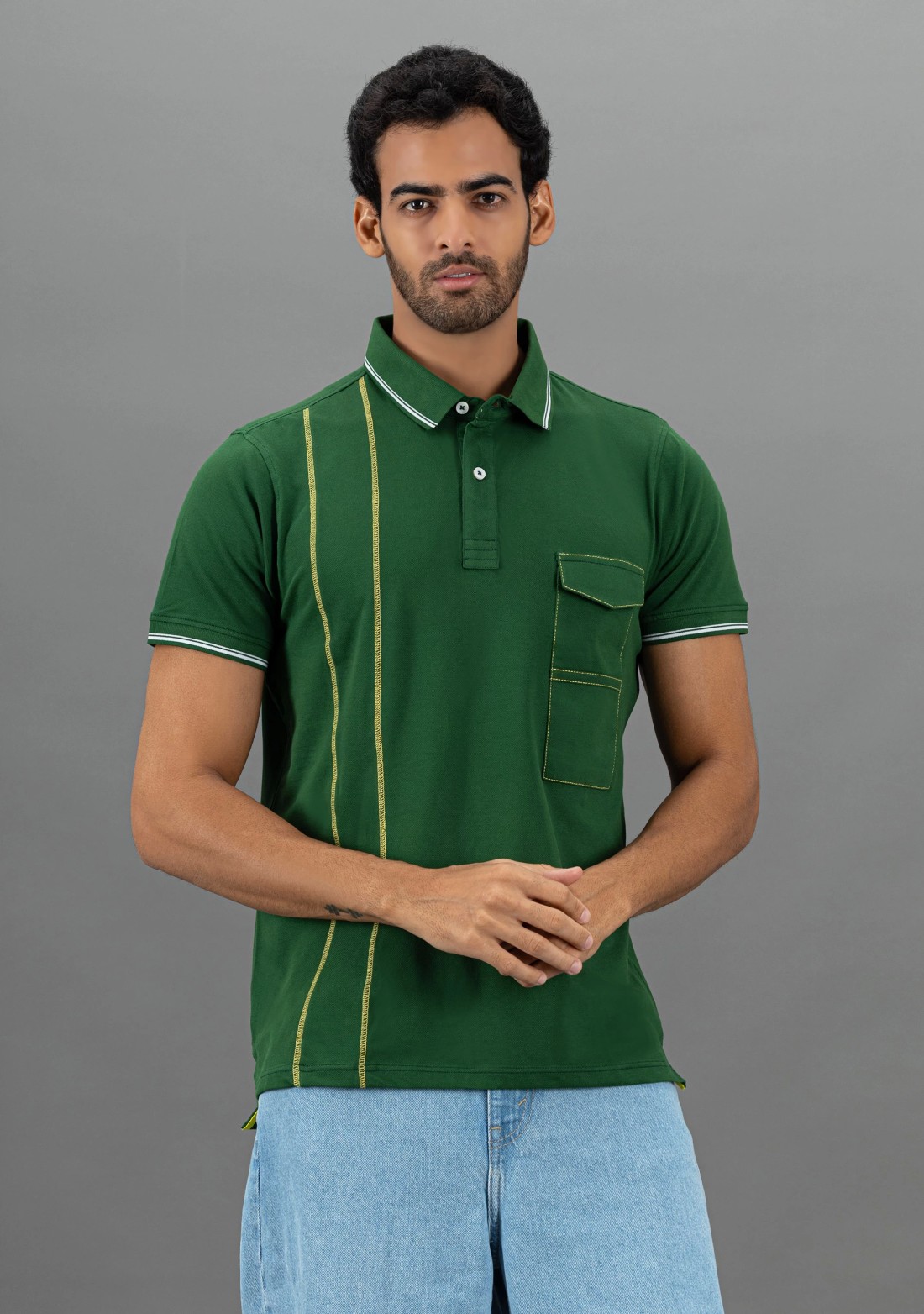 Green Regular Fit Rhysley Men's Polo T-Shirt