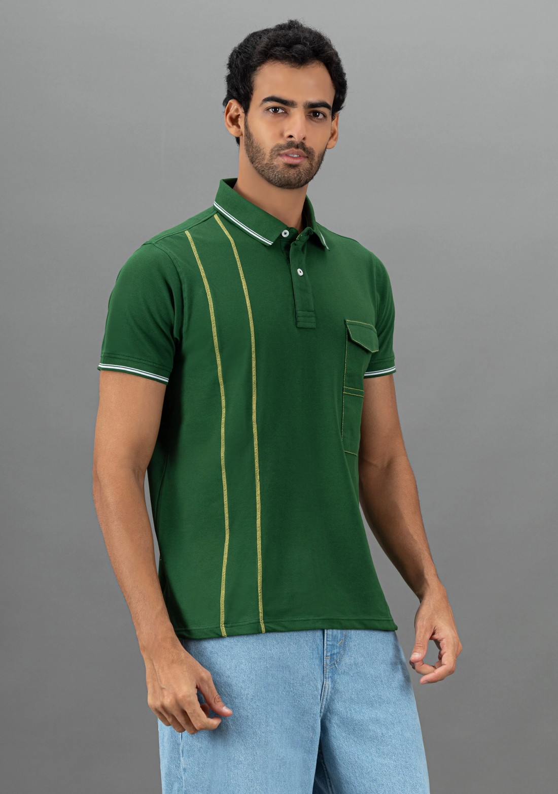 Green Regular Fit Rhysley Men's Polo T-Shirt