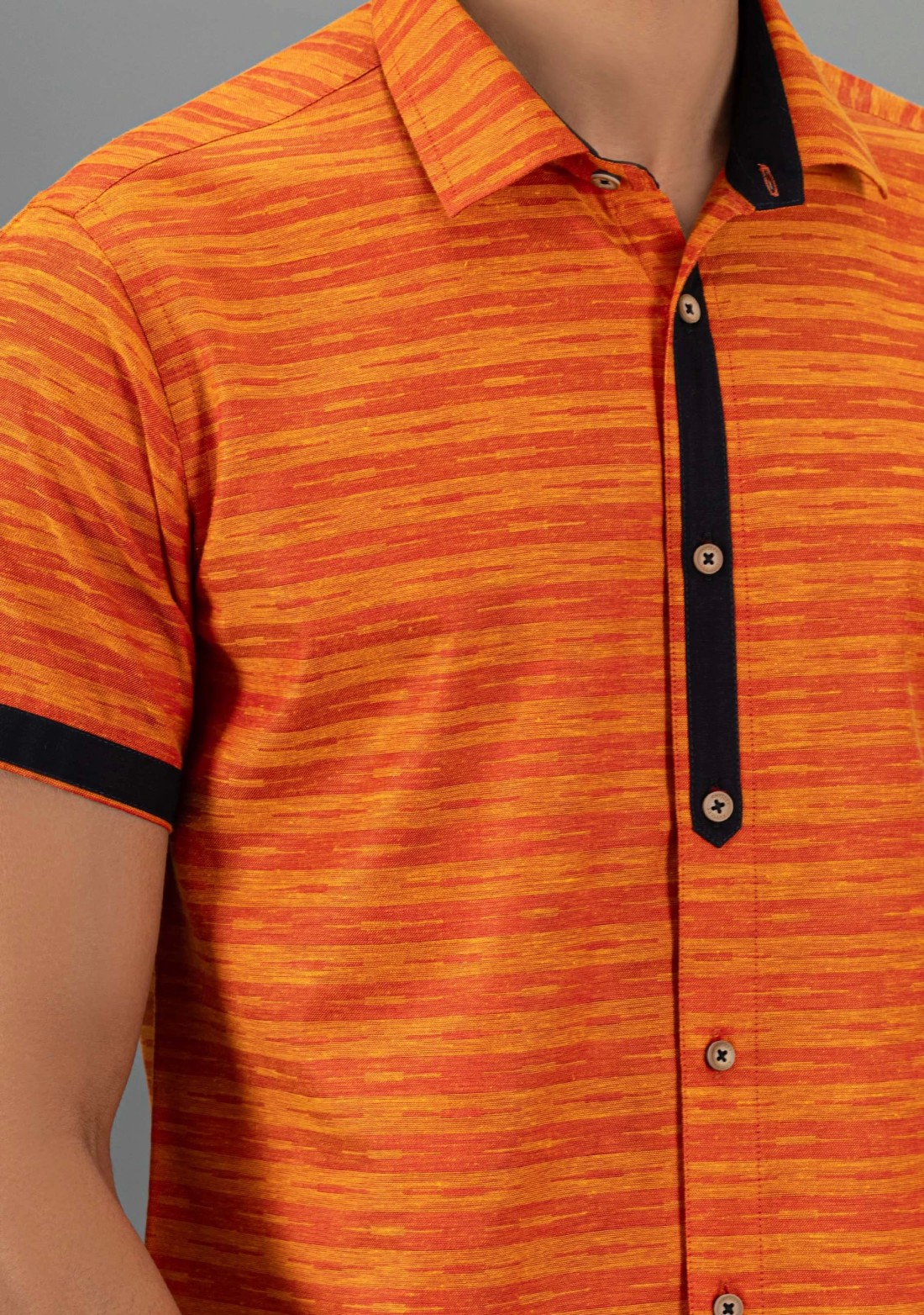 Orange Multi-Pattern Regular Fit Rhysley Men's Shirt