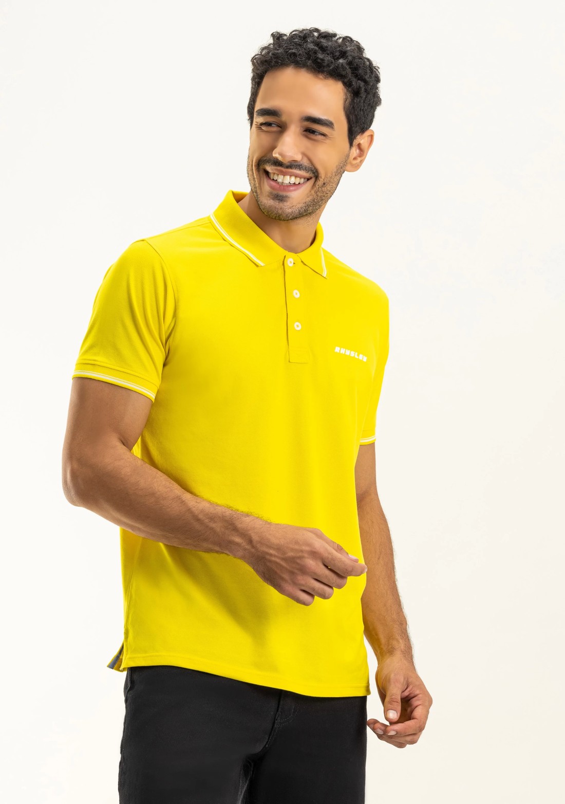 Yellow Regular Fit Rhysley Men's Polo T-Shirt