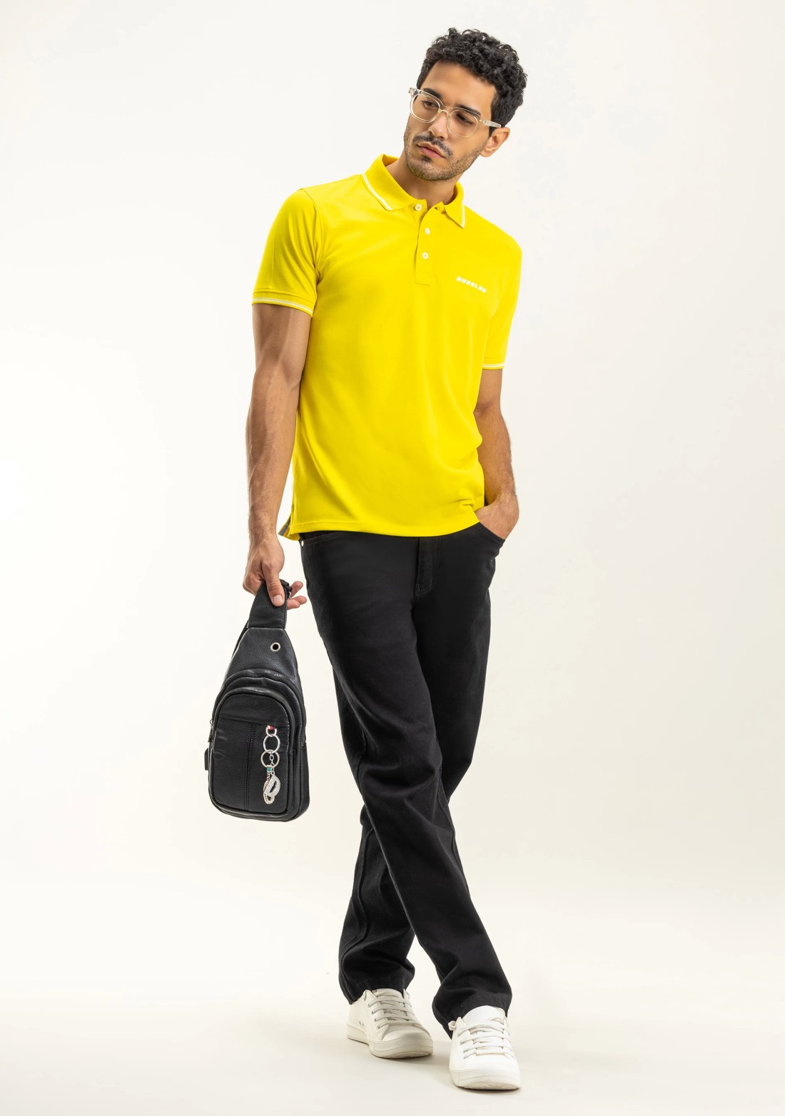 Yellow Regular Fit Rhysley Men's Polo T-Shirt