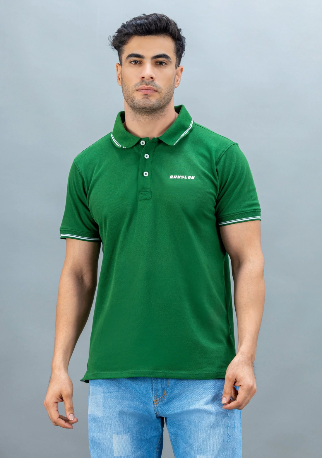 Green Regular Fit Rhysley Men's Polo T-Shirt