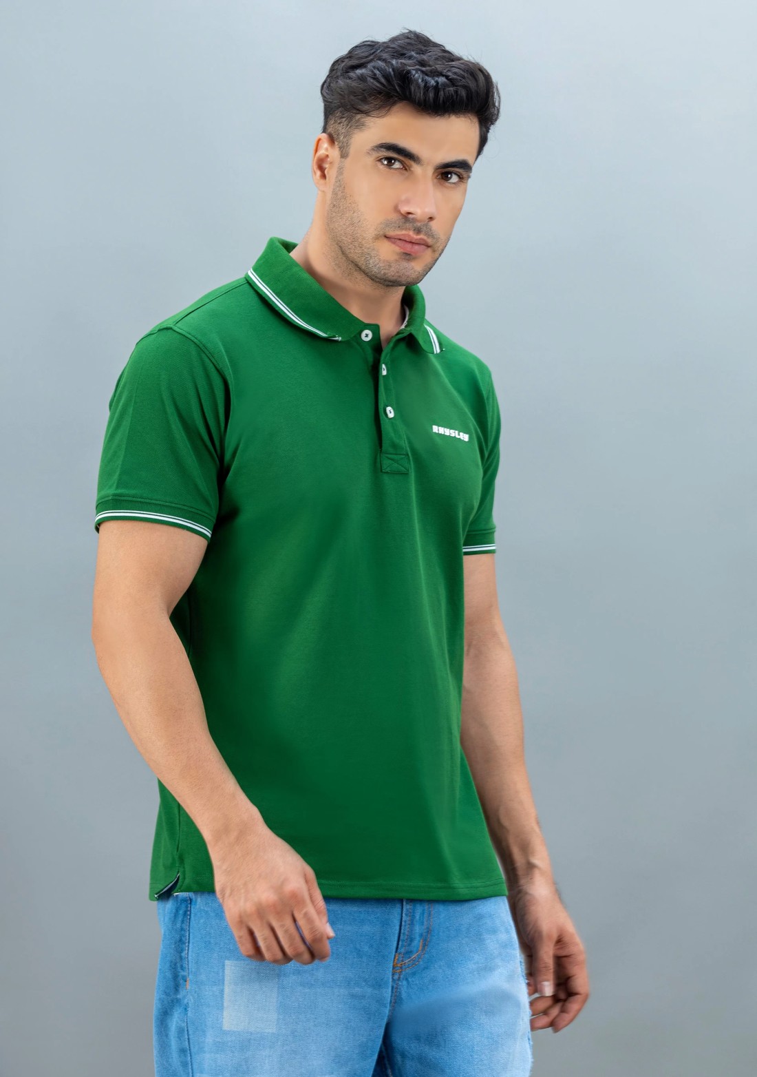 Green Regular Fit Rhysley Men's Polo T-Shirt