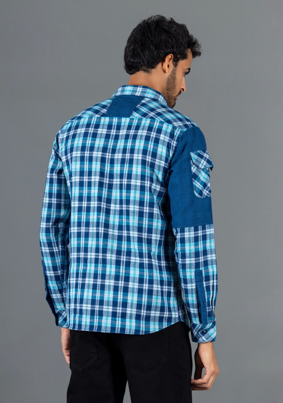 Blue Regular Fit Rhysley Men's Cotton Check Shirt