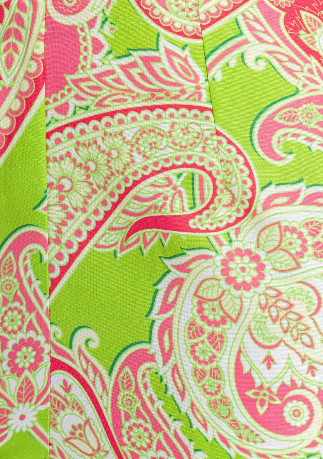 Green Paisley Print Rayon Pants