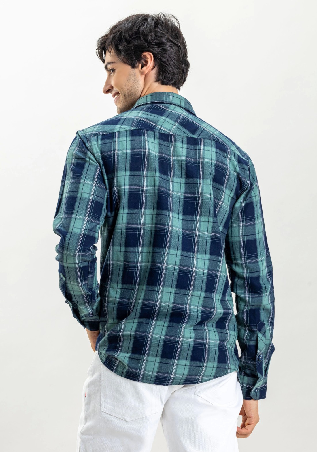 Blue Regular Fit Rhysley Men's Cotton Check Shirt