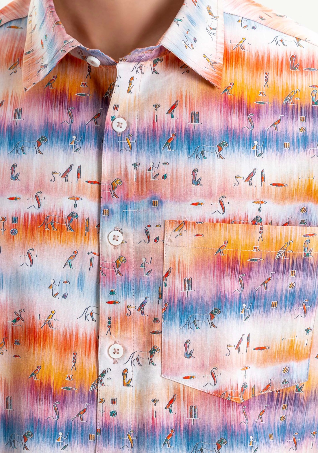 Multi Colour Slim Fit Printed Rhysley Men's Cotton Shirt