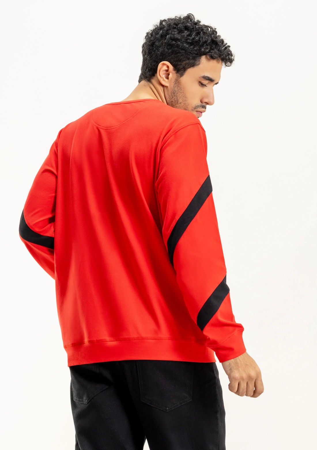 Red Regular fit Rhysley Men's Full Sleeves T-Shirt