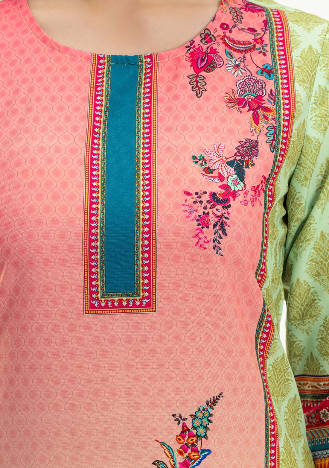 Multi Colour Ethnic Print Rayon Straight Kurta