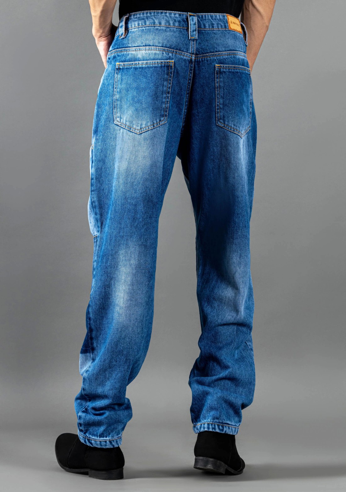 Blue Relaxed Straight Fit Men's Fashion Jeans