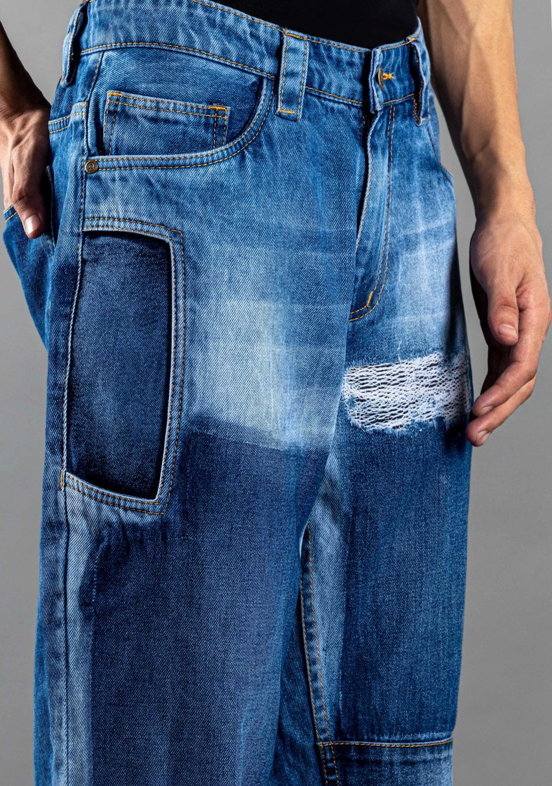 Blue Relaxed Straight Fit Men's Fashion Jeans