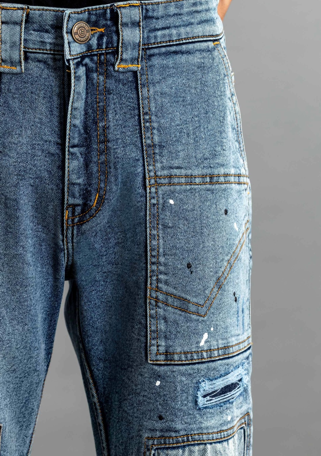 Blue Relaxed Straight Fit Men's Fashion Jeans