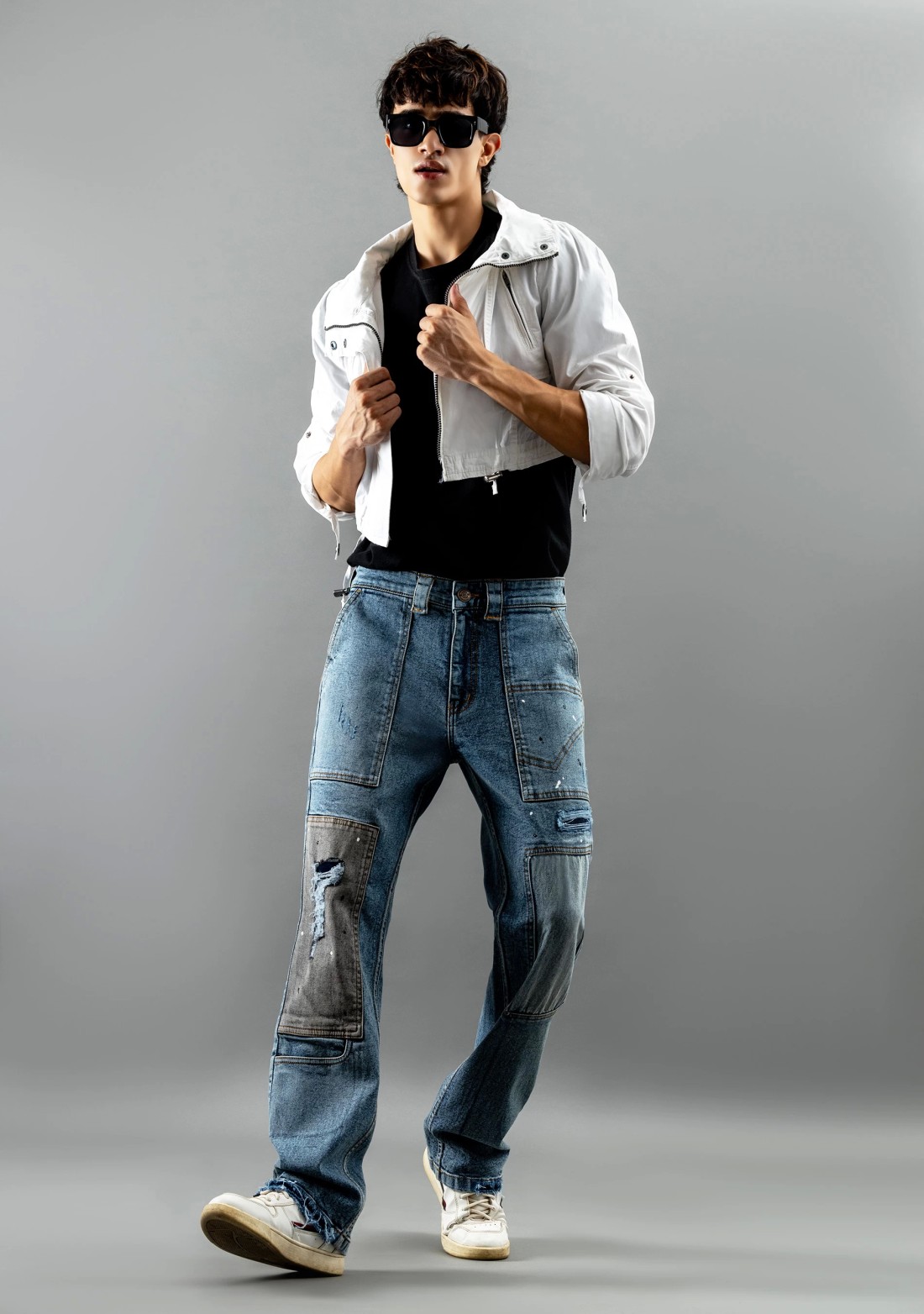 Blue Relaxed Straight Fit Men's Fashion Jeans