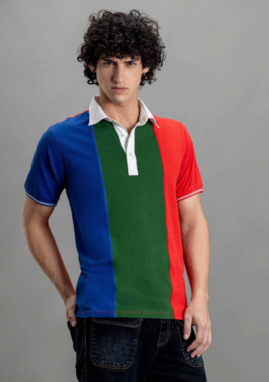 Multi Colour Regular Fit Rhysley Men's Polo T-Shirt