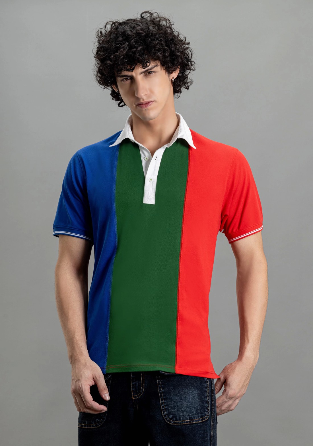 Multi Colour Regular Fit Rhysley Men's Polo T-Shirt