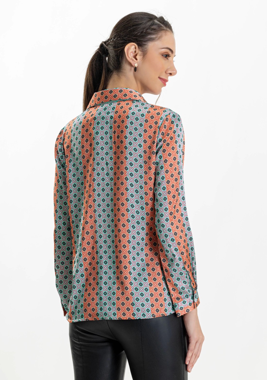 Multi Colour Printed Satin Shirt