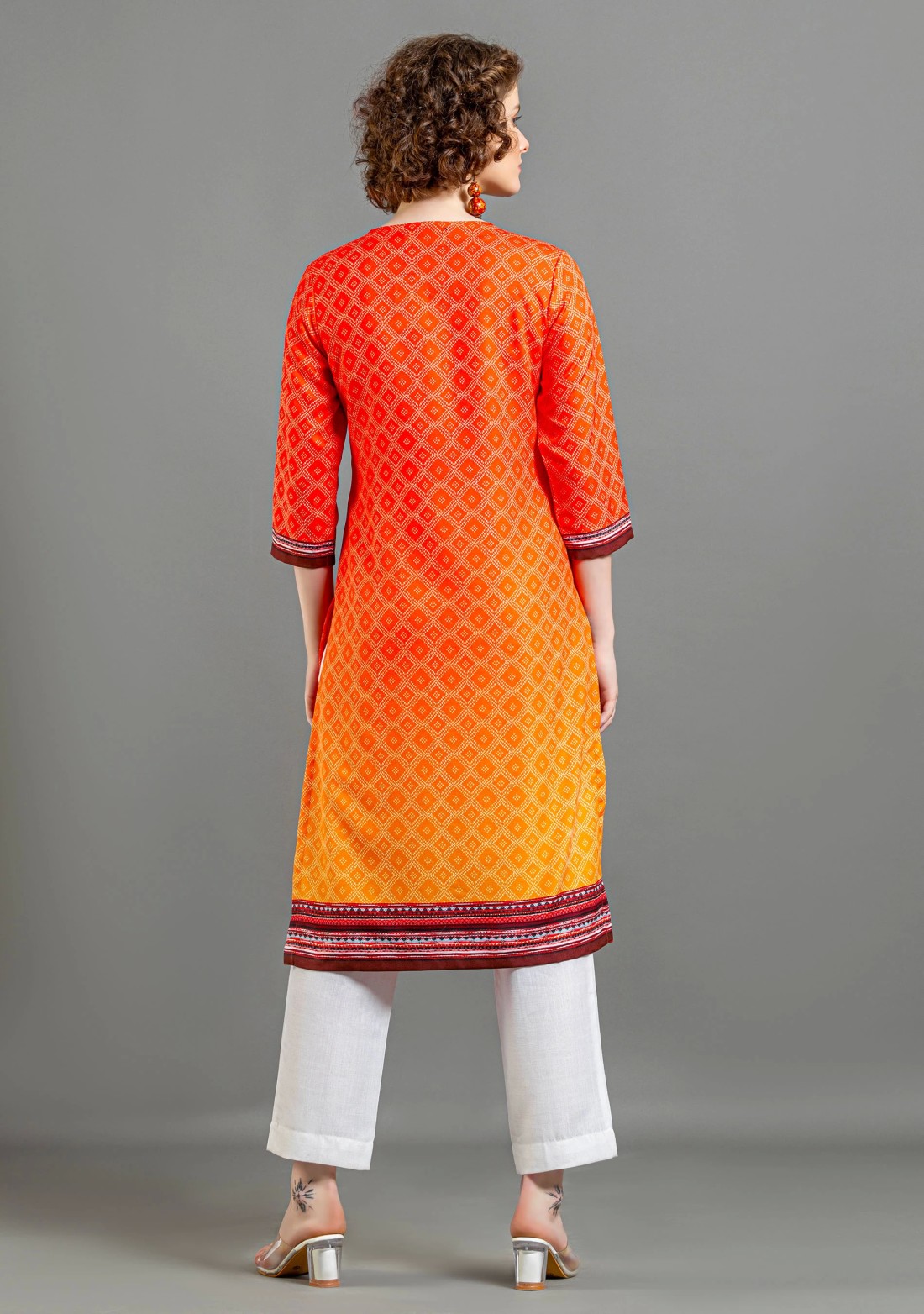 Multi Colour Ethnic Print Rayon Straight Kurta