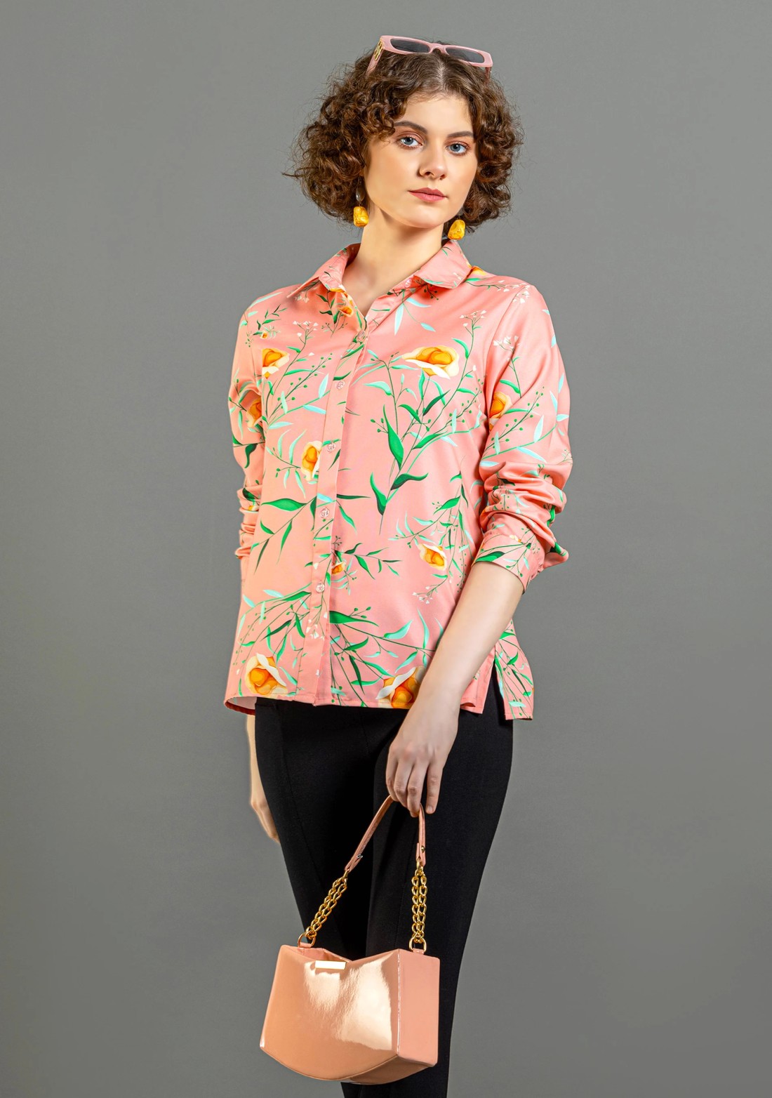 Light Pink Floral Print Shirt