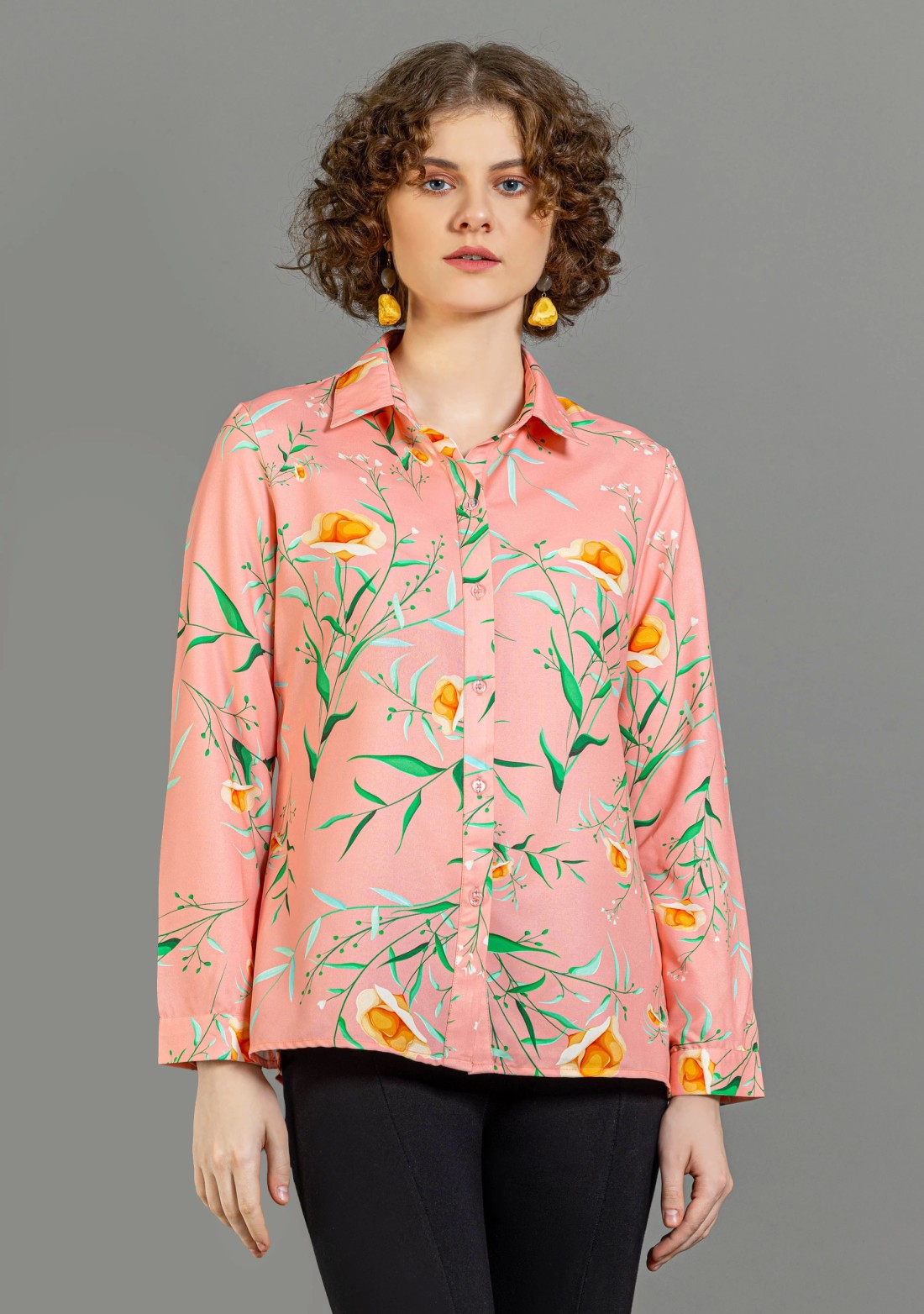 Light Pink Floral Print Shirt