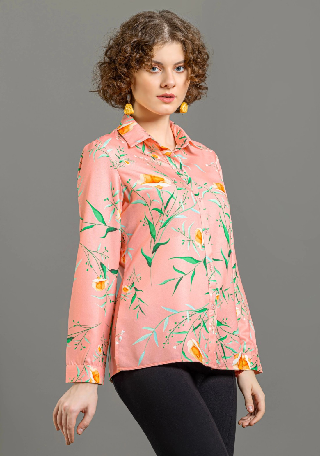 Light Pink Floral Print Shirt