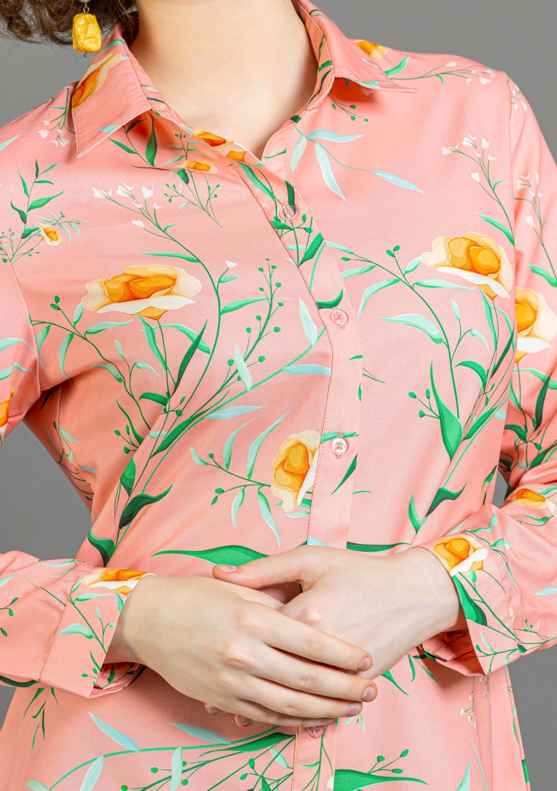 Light Pink Floral Print Shirt