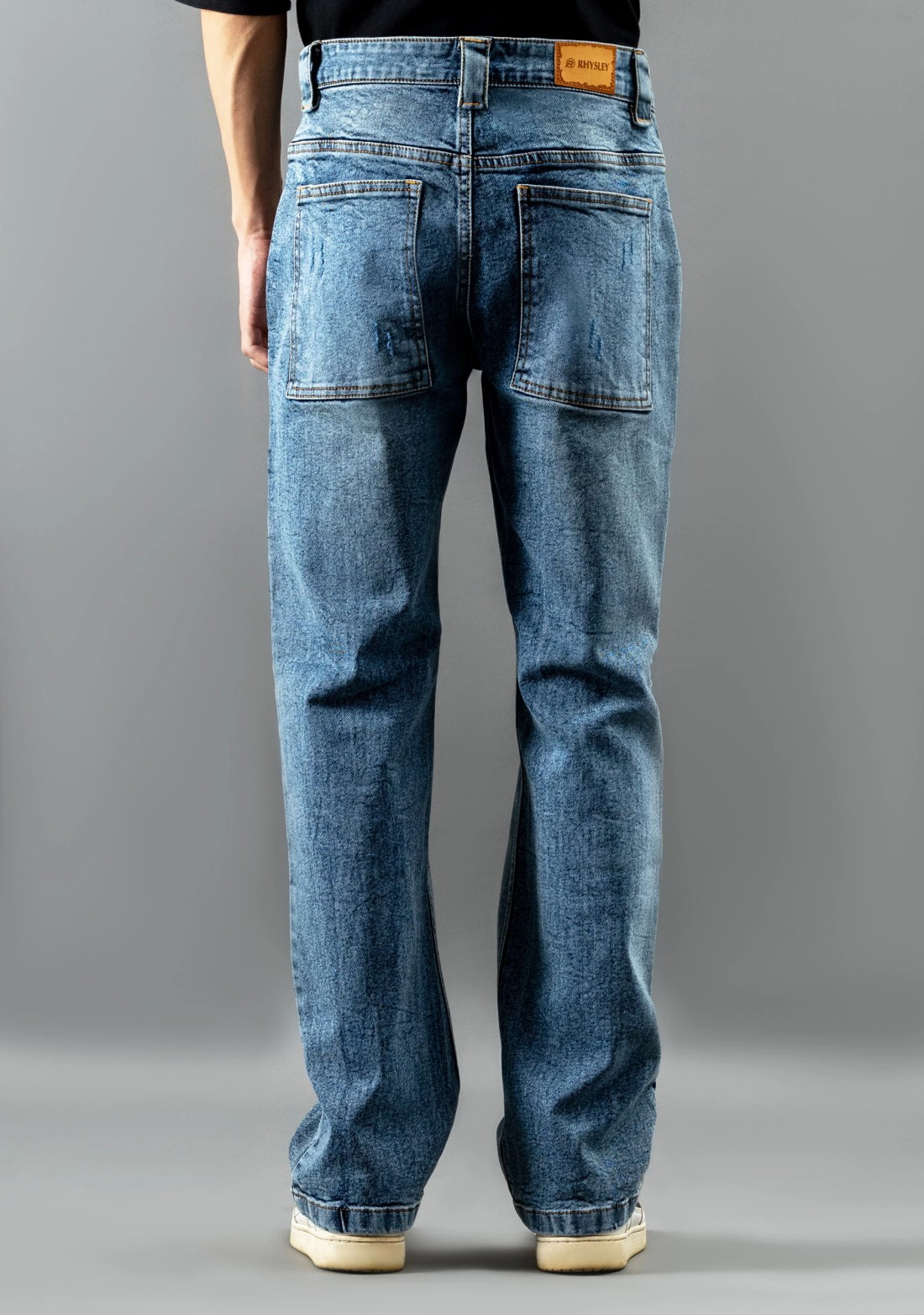 Blue Relaxed Straight Fit Men's Fashion Jeans