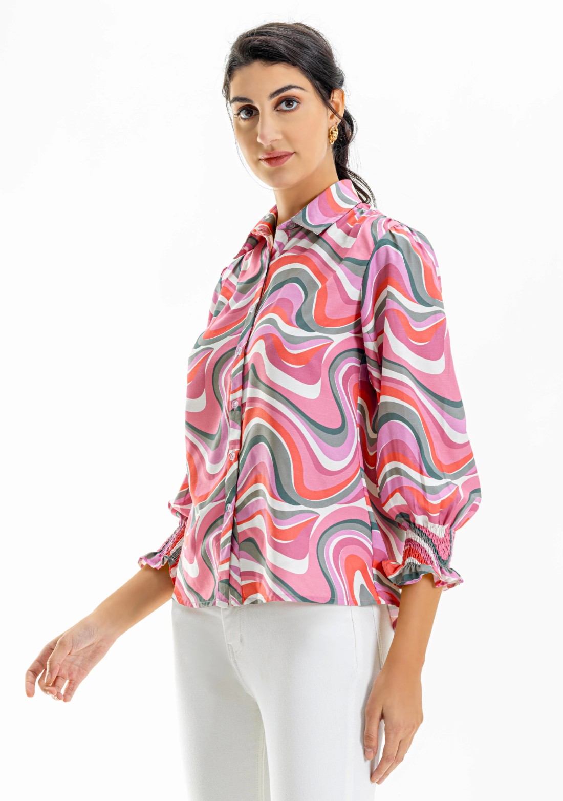 Multi Colour Marble Print Shirt