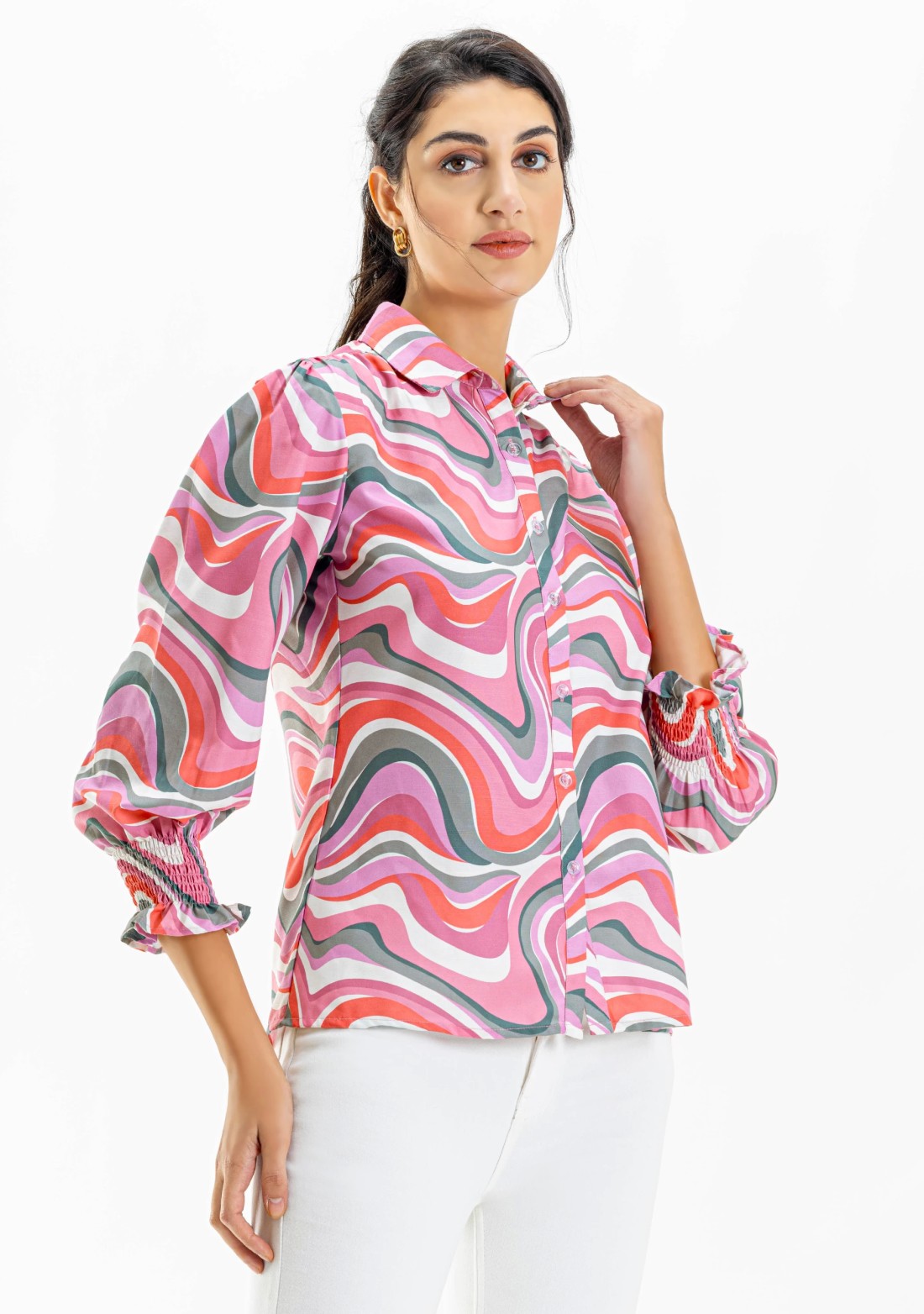 Multi Colour Marble Print Shirt