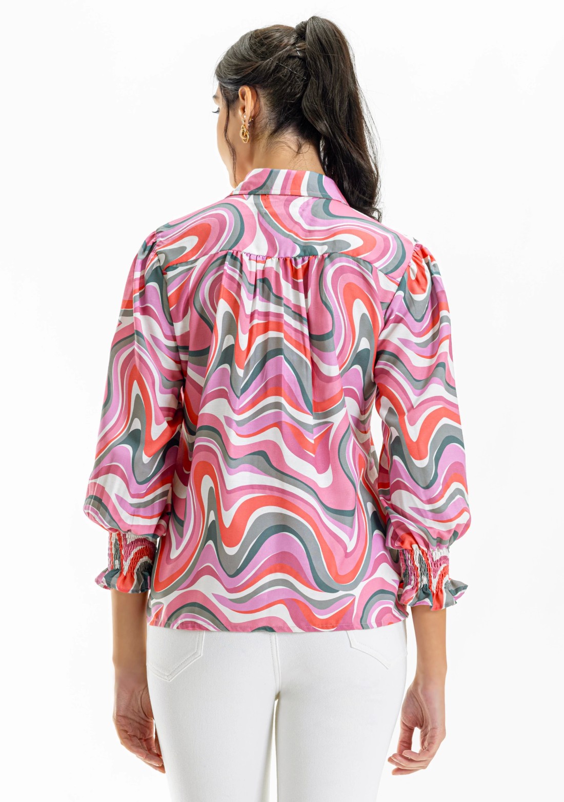 Multi Colour Marble Print Shirt