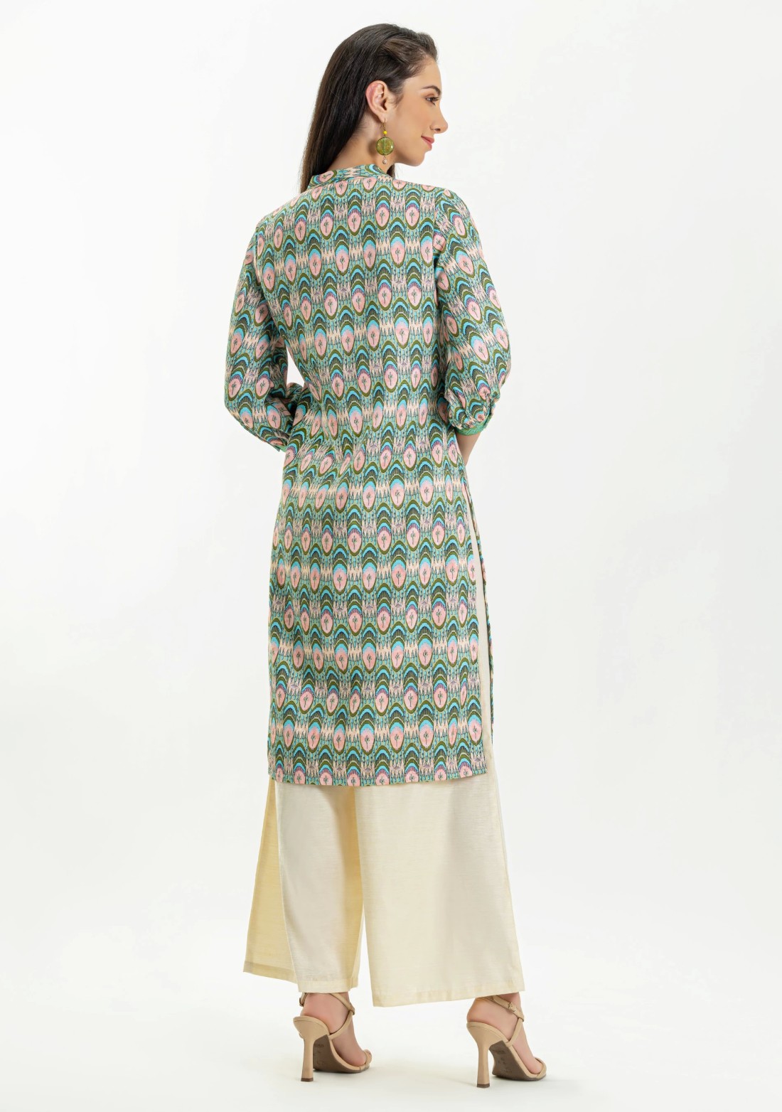 Multi Colour Ikat Print Straight Kurti