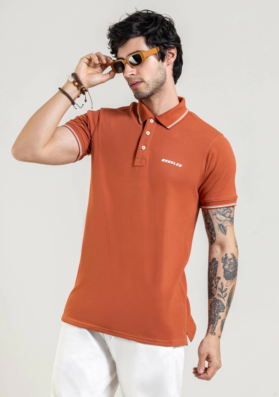 Rust Regular Fit Men's Polo T-Shirt