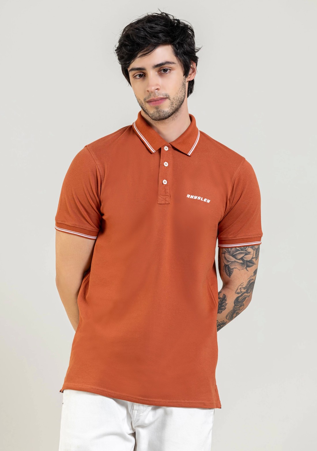 Rust Regular Fit Men's Polo T-Shirt