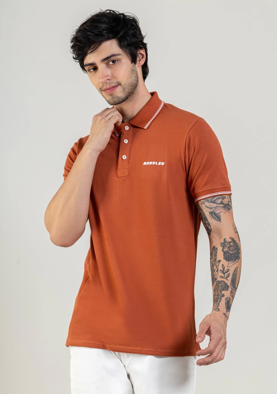 Rust Regular Fit Men's Polo T-Shirt