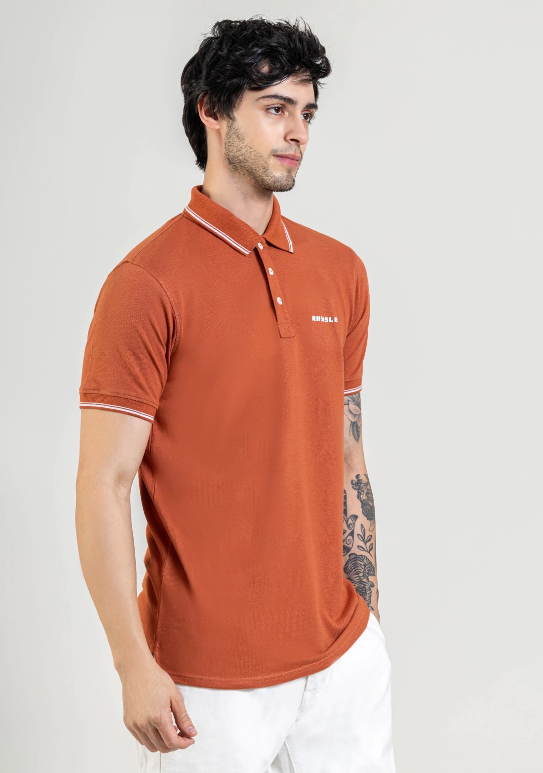 Rust Regular Fit Men's Polo T-Shirt