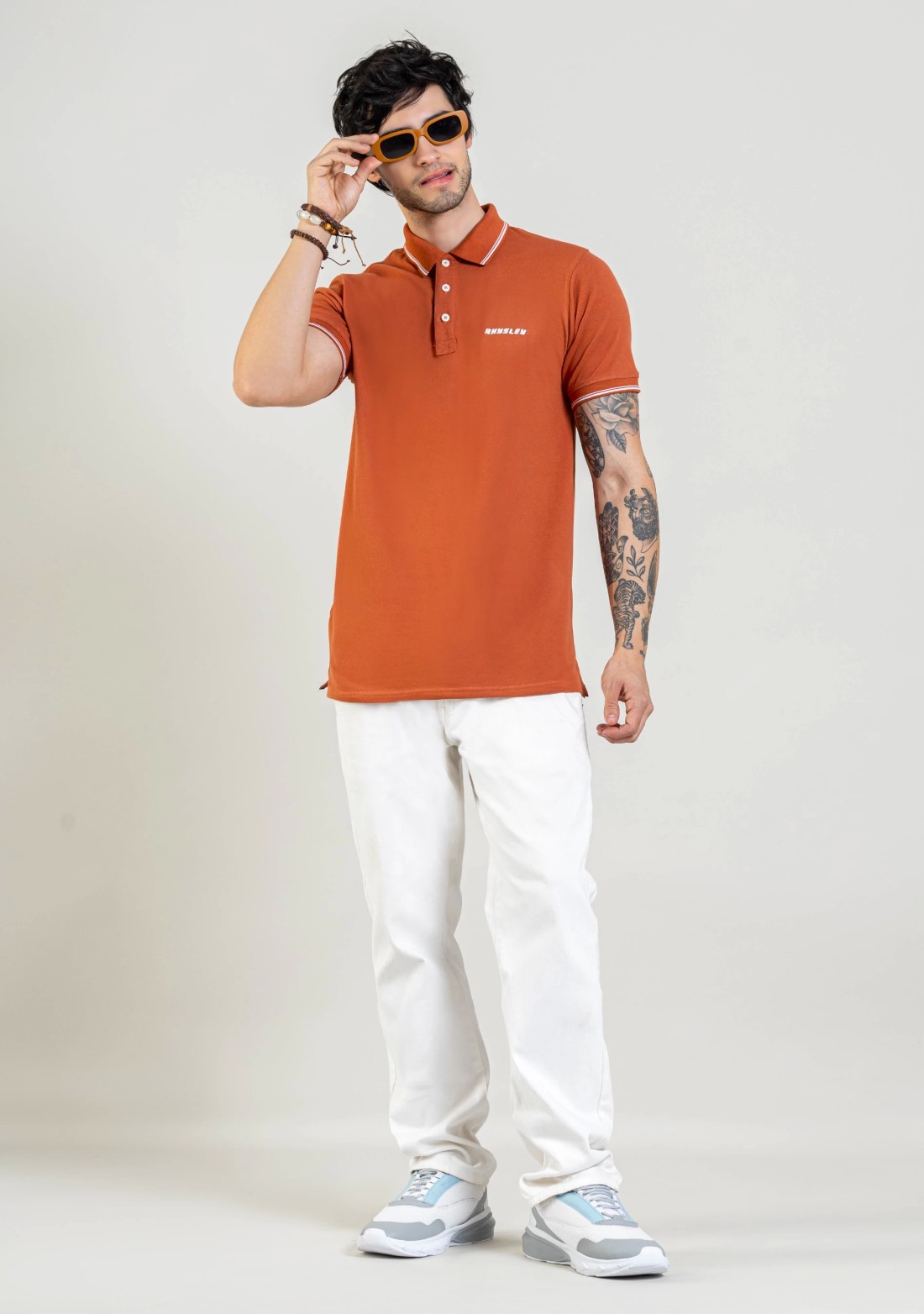 Rust Regular Fit Men's Polo T-Shirt