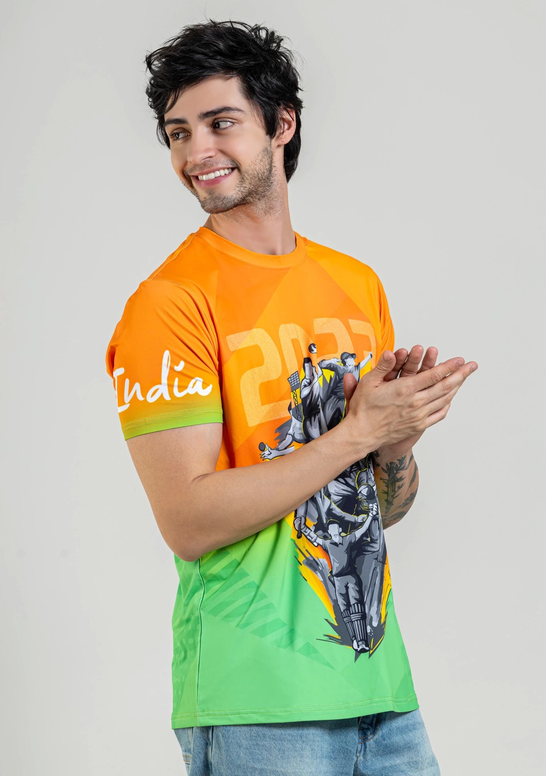 Cricket World Cup Orange & Green Men's Jersey