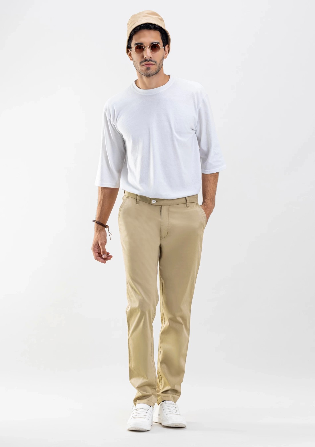 Khaki Regular Fit Rhysley Men’s Casual Trousers