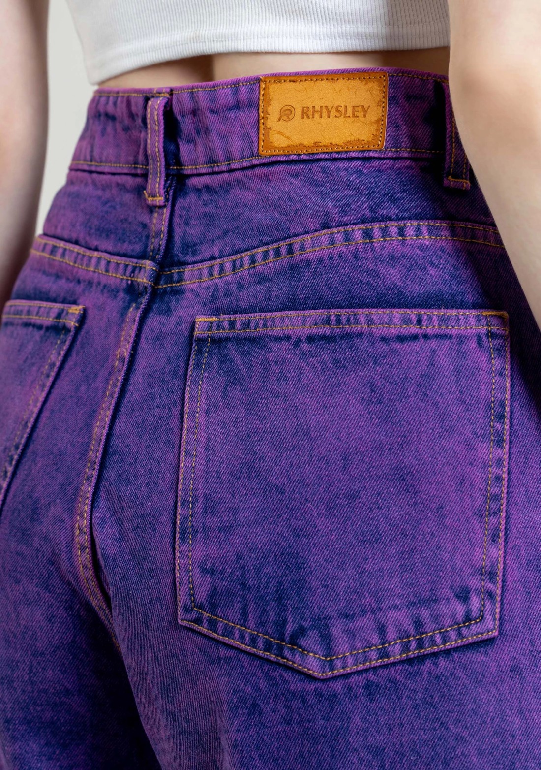 Lavender  Wide Leg Women's Distressed Jeans