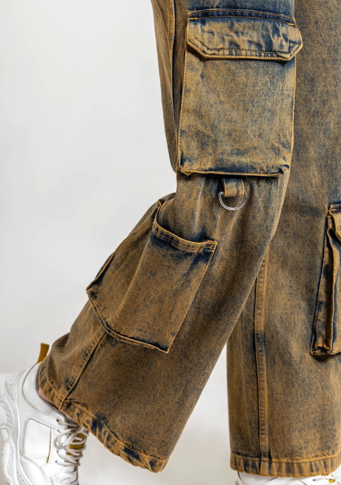 Rust Wide Leg Cargo Style Women's Jeans