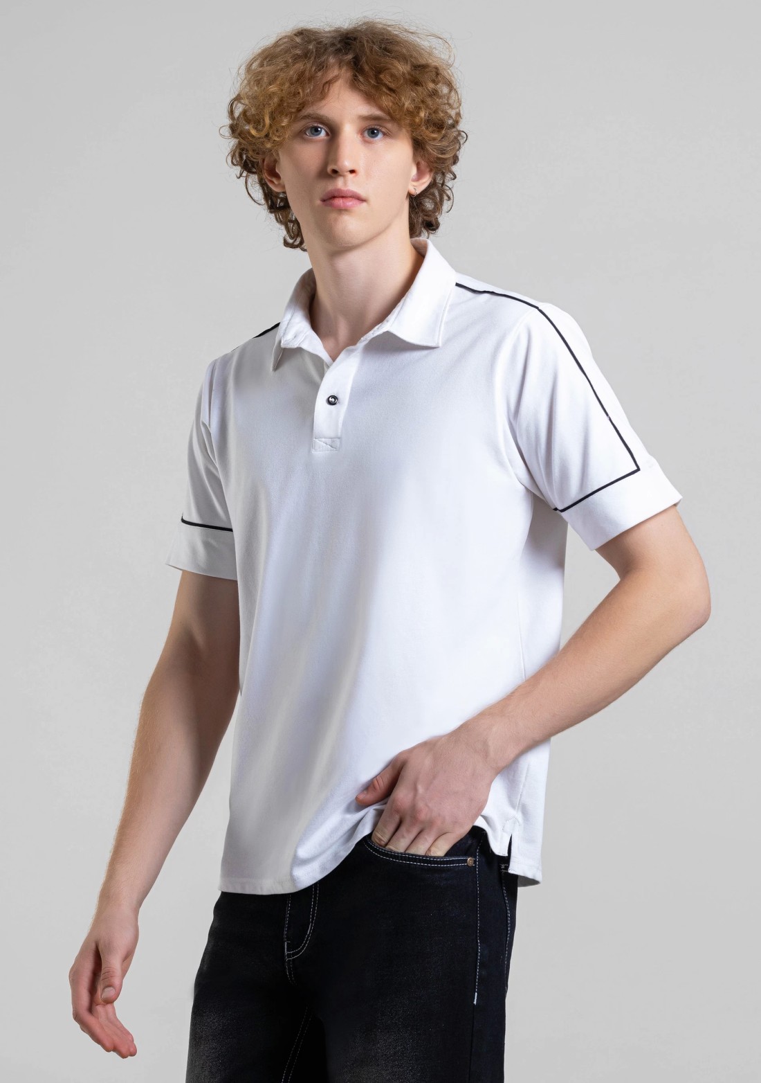 White Regular Fit Men's Polo T-shirt