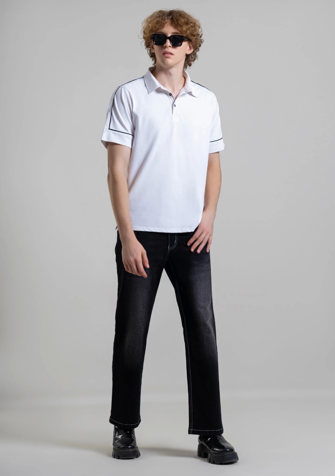 White Regular Fit Men's Polo T-shirt