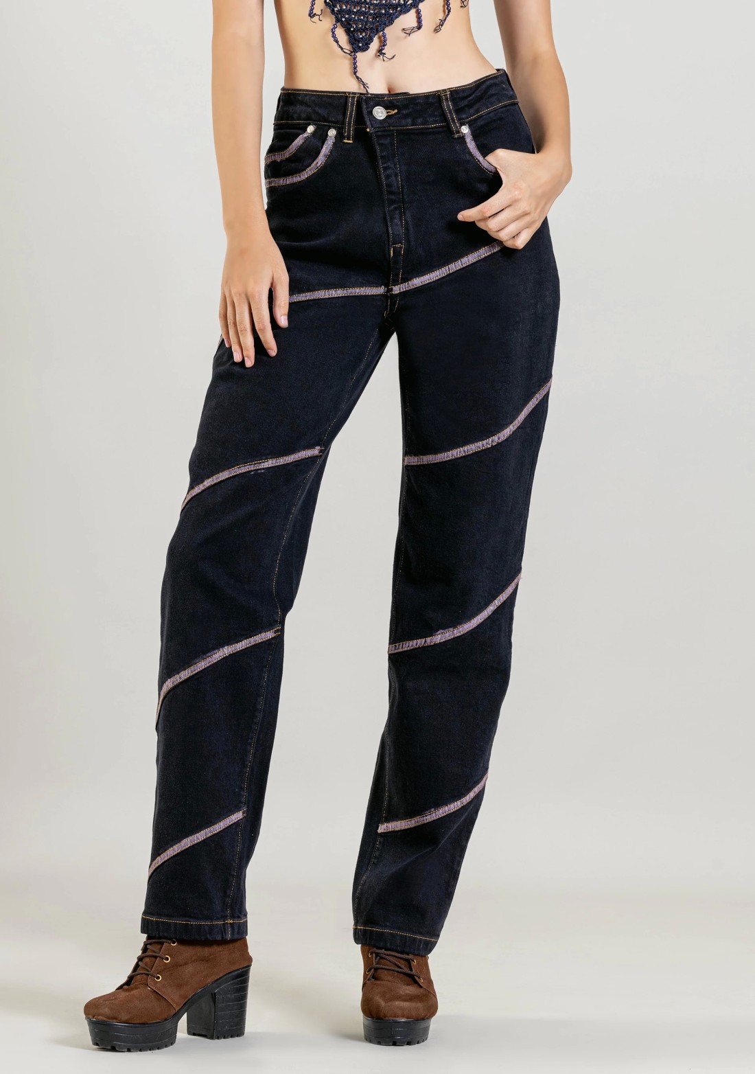 Black Straight Fit Women's Fashion jeans