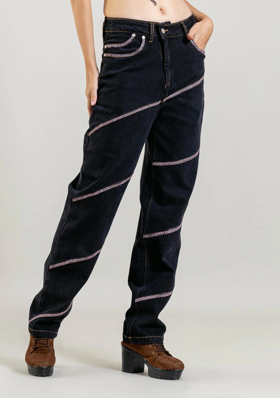 Black Straight Fit Women's Fashion jeans