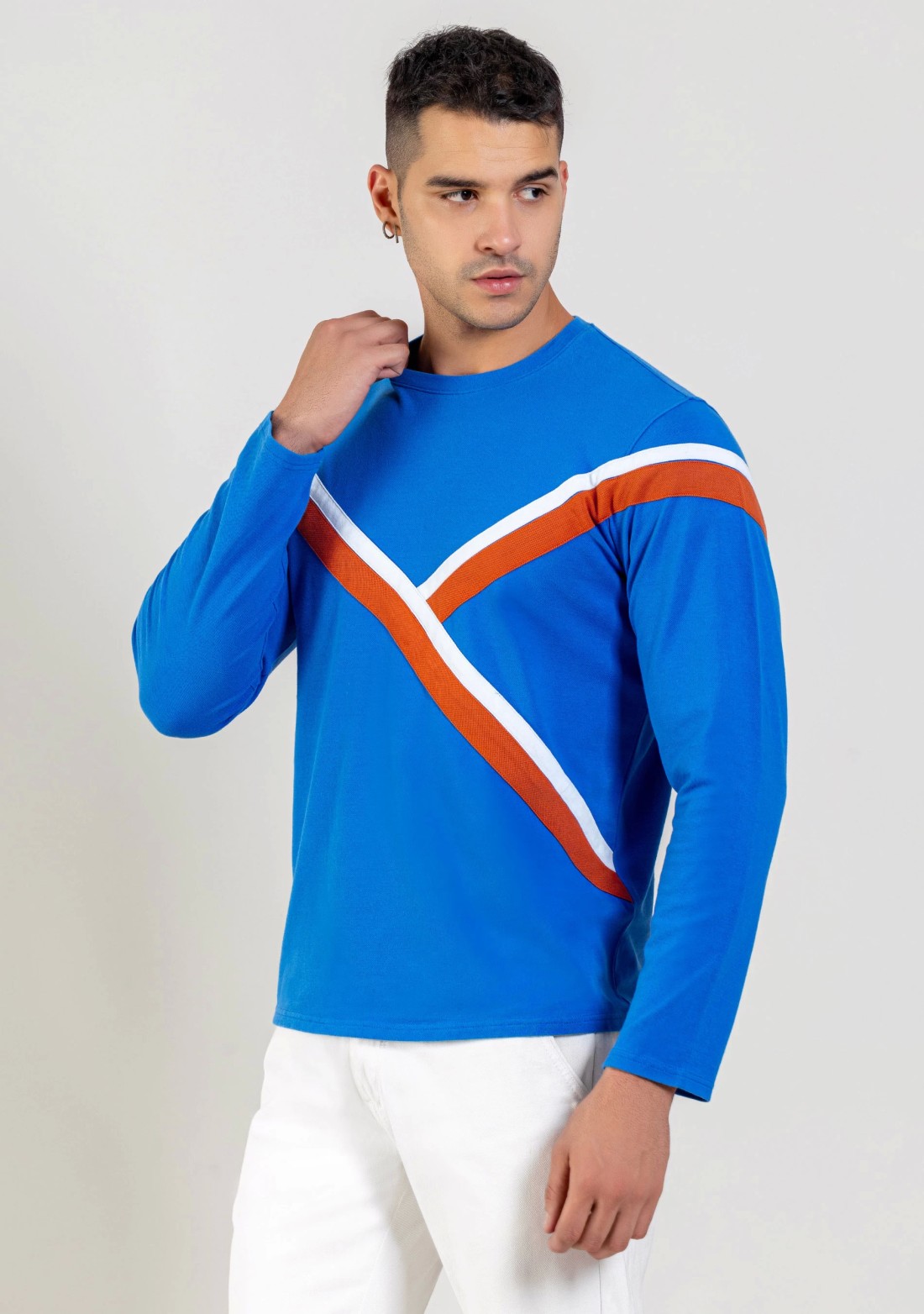 Cobalt Blue Regular Fit Men's Round Neck T-shirt