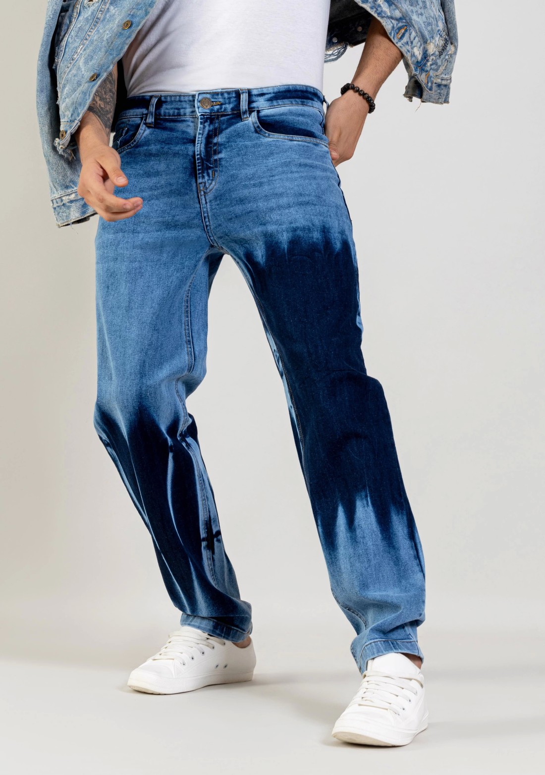 Blue Tie And Dye Regular Fit Men s Jeans Buy Online at Best Price Mehar