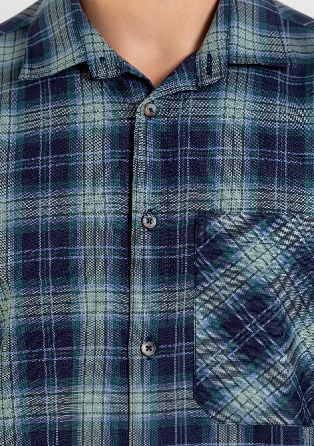 Forest Green Regular Fit Men's Cotton Check Shirt